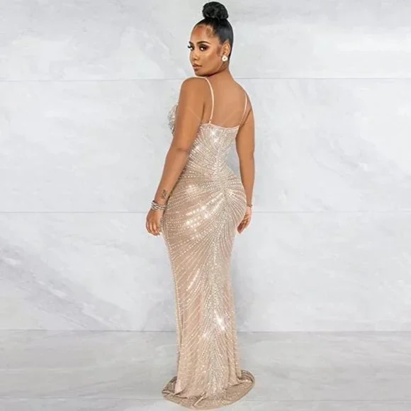 NEW Beautiful Sparkling Bling Rhinestone Evening Gown Prom Or Quincenera… - Picture 7 of 8